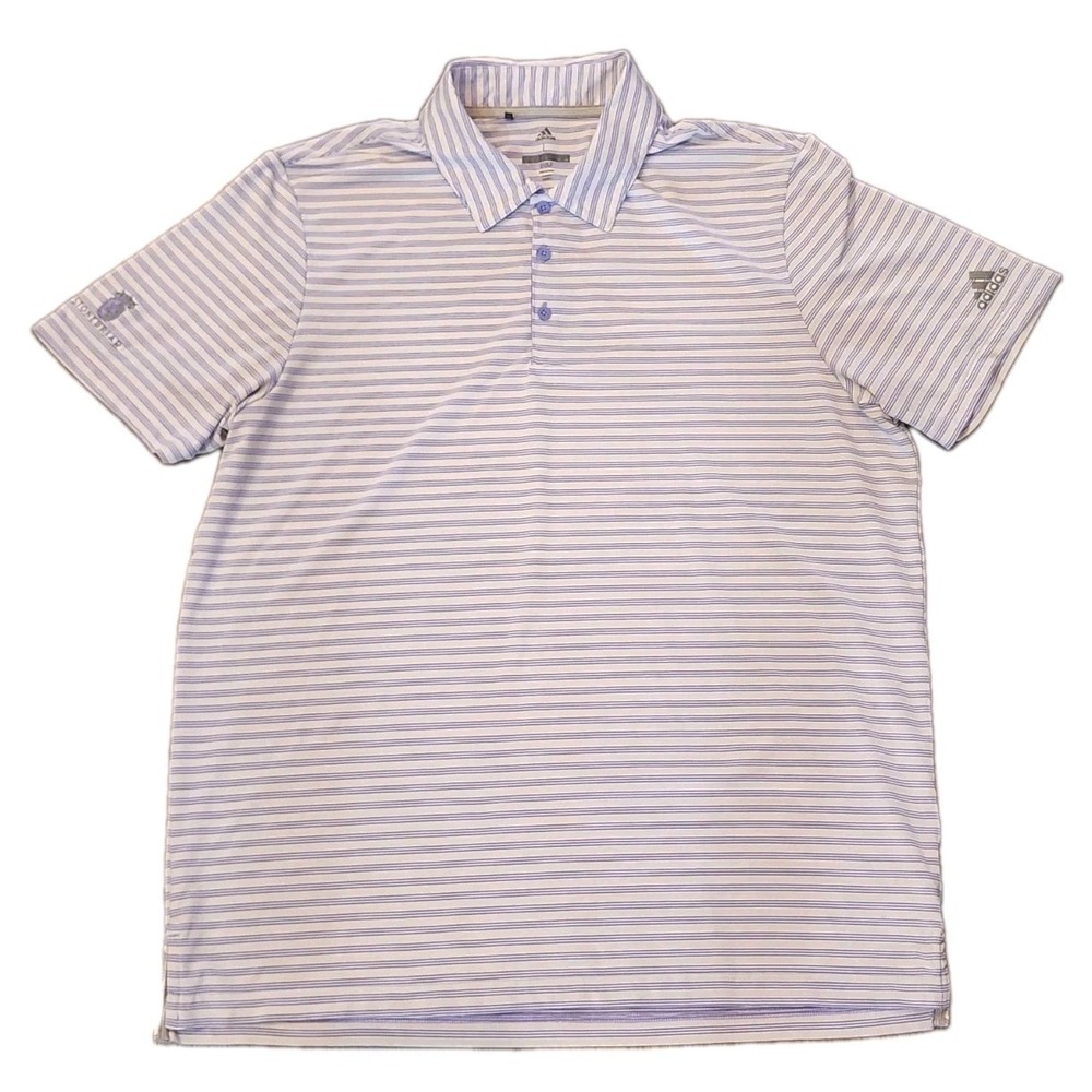 Adidas Golf‎ Men's Polo Shirt, Size L, Purple Stripe,  Stonebriar CC